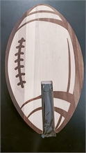 Planche ovale décor rugby + couteau kniffe 28x17x1.20
